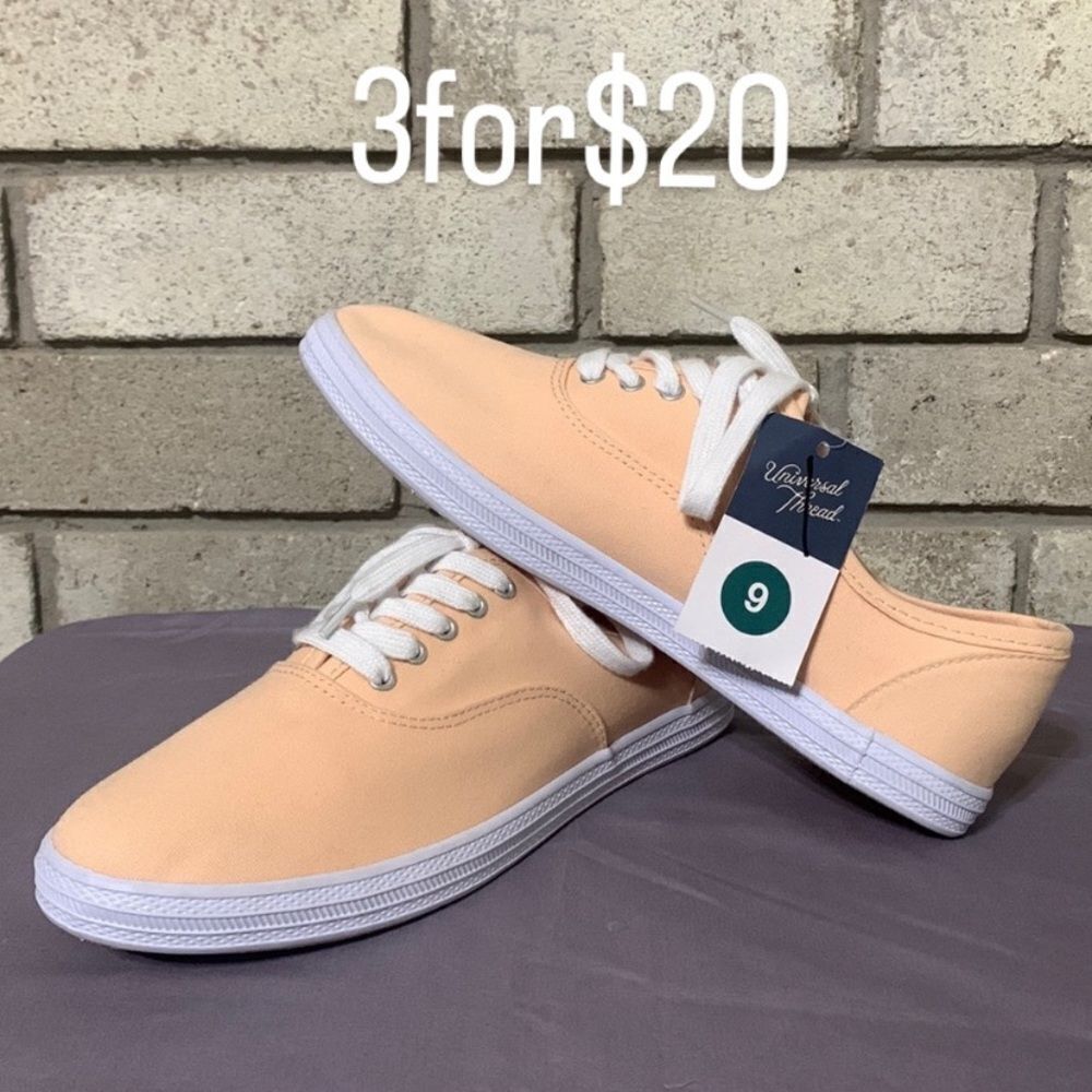 3for$20 NWT universal threads lunea lace up sneaker orange size 9
